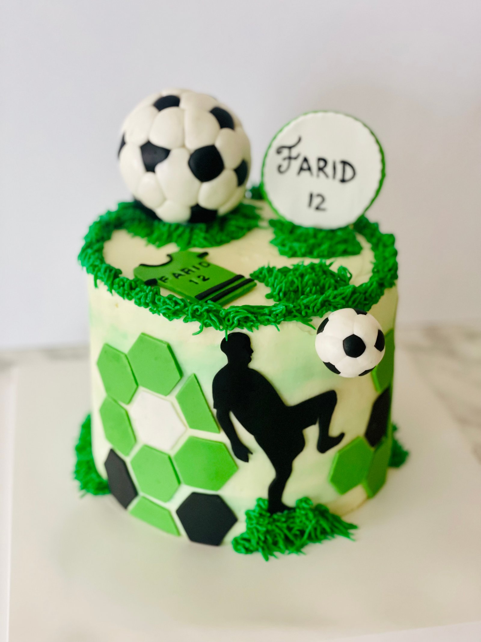 Soccer themed birthday cake