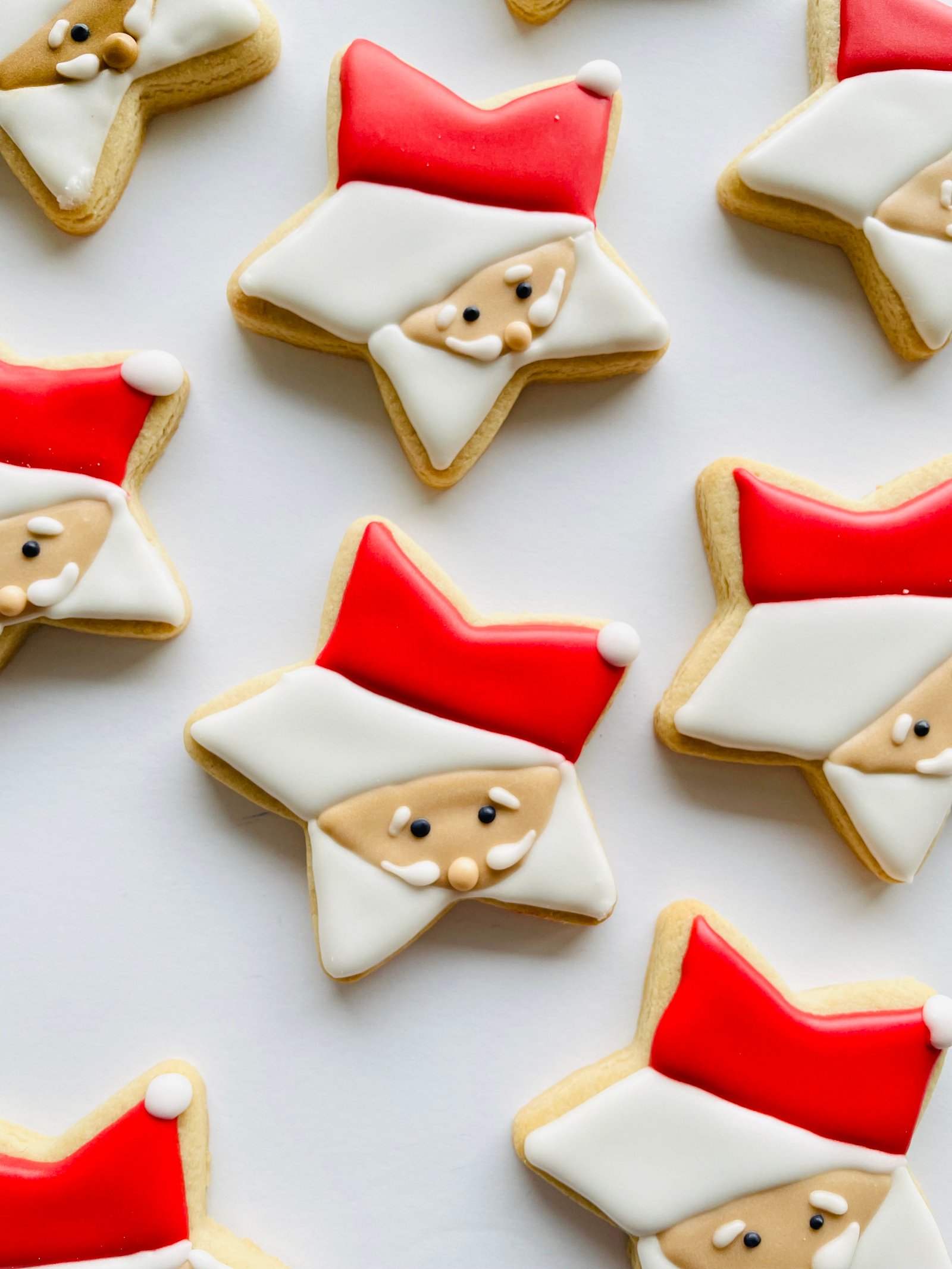 Santa and star Christmas cookies