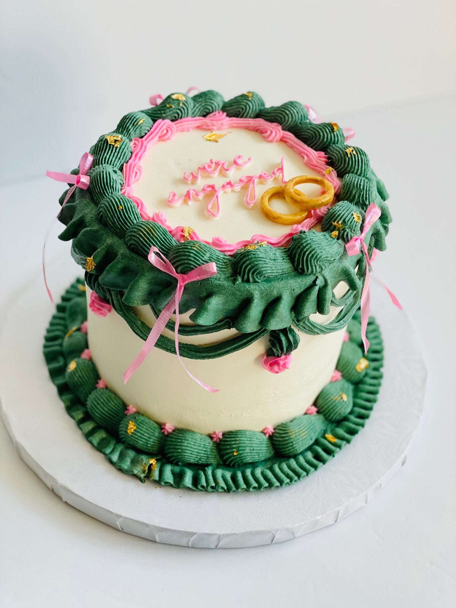 Elegant engagement cake
